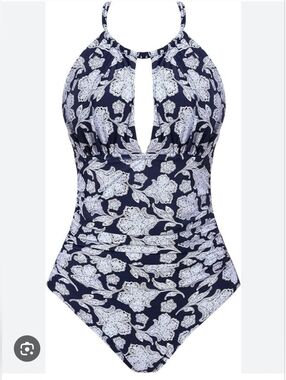 Black Floral One-Piece Swimsuit - Women Swim